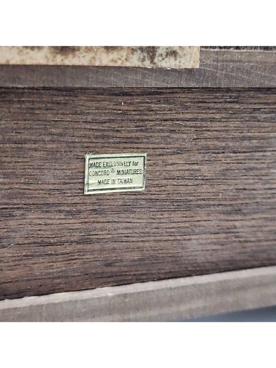 VTG Concord Miniatures Dollhouse Wooden China Cabinet Drawers & Mirror 1:1 Scale - Picture 7 of 10